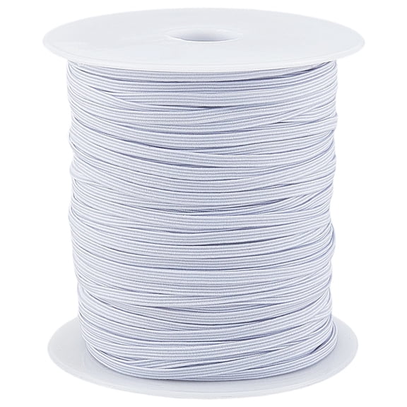 100 Yards Flat Elastic Rope Cord Heavy Stretch Knit Elastic with 1Pc Plastic Empty Spools White 3mm