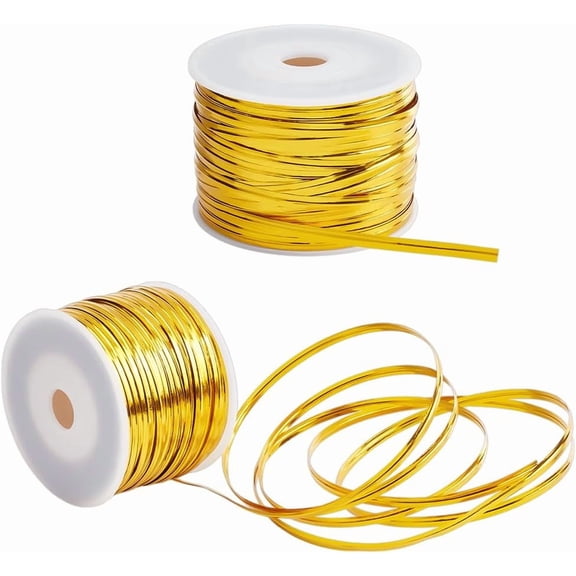100 Yards Holographic Metal Twist Ties Gold Plastic Wire Twist Ties Wrapping Ribbon Decoration Supplies