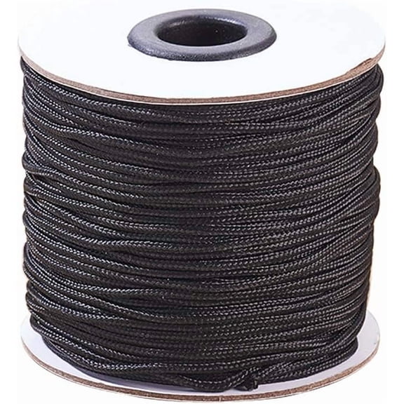 100 Yards Nylon Lift Shade Cord 1.5mm Blind Cord Replacement String Chinese Knotting Beading Thread Cord Black