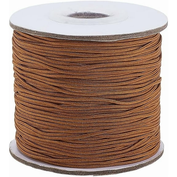 100 Yards Nylon String 1mm Beading Thread Blind Cord Bracelet String Nylon Cord Lift Shade Cord Thread Strings for Bracelet Making Chinese Knot Crafting Camel Color