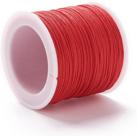 100 Yards Nylon Thread String 0.8mm Nylon Beading Cord Chinese Knotting Cord with Plastic Spool for DIY Craft Jewelry Making(Red) Craft Supply