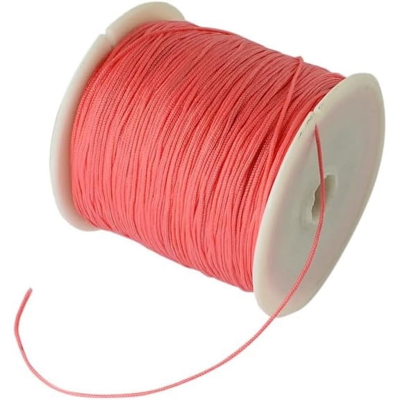 100 Yards Nylon Thread String 0.8mm Nylon Beading Cord Chinese Knotting Cord with Plastic Spool for DIY Craft Jewelry Making(Tomato) Making DIY