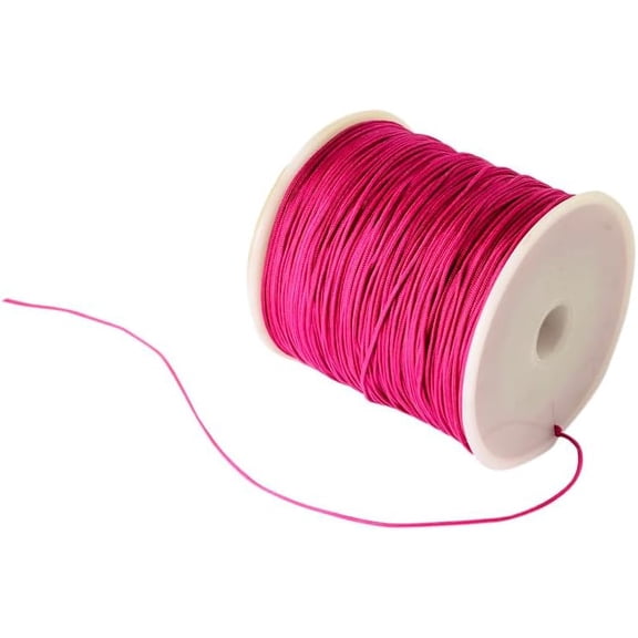 100 Yards Nylon Threads 0.8mm Nylon String Chinese Knotting Cord Tarred Twine Outdoor String for DIY Bracelet Jewelry Making Necklaces Blinds Chinese Knotting Camellia