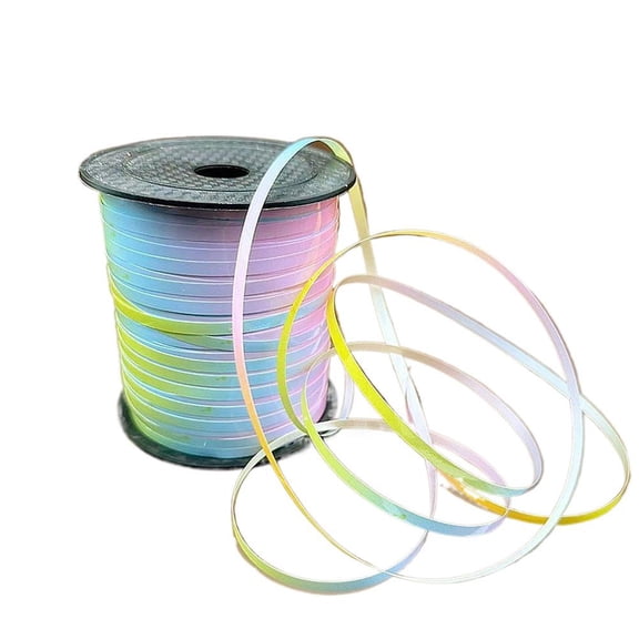 100 Yards Rainbow Color Ribbon with Spool, 0.5cm Width Curling Crimped Shiny Ribbon for Balloon String, Parties, Crafts, Gift Wrapping & Decoration