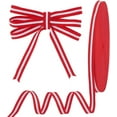 thumbnail image 1 of 100 Yards Red White Striped Ribbon 3/8 Inch Fabric Grosgrain Ribbon Polyester Candy Cane Ribbon, 1 of 9