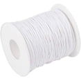 thumbnail image 1 of 100 Yards Round Waxed Cotton Cord 1mm Macrame Craft DIY Thread Rattail Beading String for Jewelry Making Chinese Knotting Kumihimo Shamballa Friendship Bracelets - White DIY Making, 1 of 9