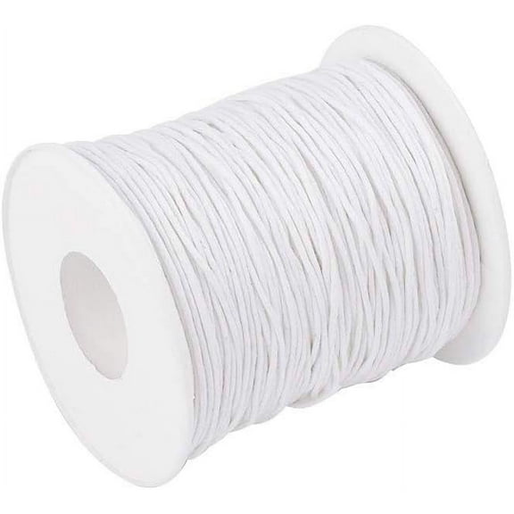 100 Yards Round Waxed Cotton Cord 1mm Macrame Craft DIY Thread Rattail Beading String for Jewelry Making Chinese Knotting Kumihimo Shamballa Friendship Bracelets - White DIY Making