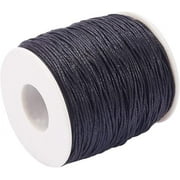 100 Yards Round Waxed Cotton Cord 1mm Macrame Craft DIY Thread Rattail Beading String for Jewelry Making Chinese Knotting Kumihimo Shamballa Friendship Bracelets Black