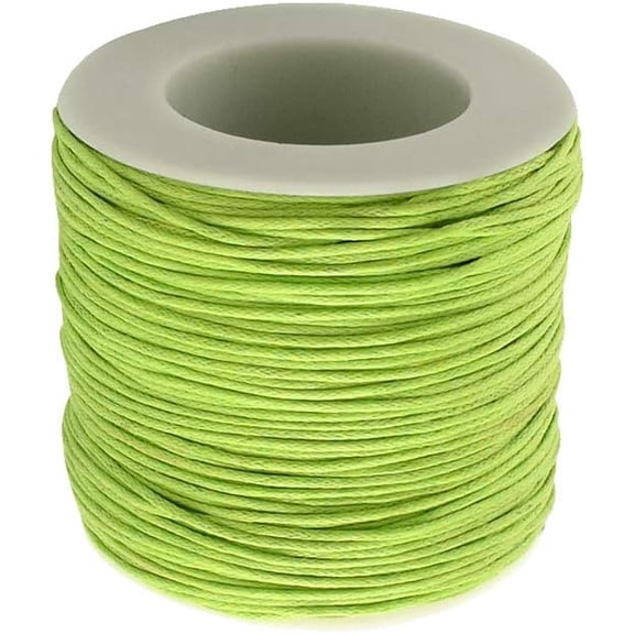 100 Yards Round Waxed Cotton Cord 1mm Macrame Craft DIY Thread Rattail Beading String for Jewelry Making Chinese Knotting Kumihimo Shamballa Friendship Bracelets - Green Yellow Yellow DIY