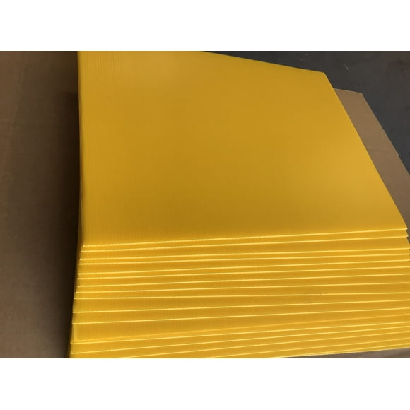 100 Yellow Signs Blank 18x24 inch x 4 mm Corrugated Plastic Sign Blank, Pack of 100 PiecesYellow Signs Flute 18'' Ship Same Day Via UPS (100YellowSigns18x24)