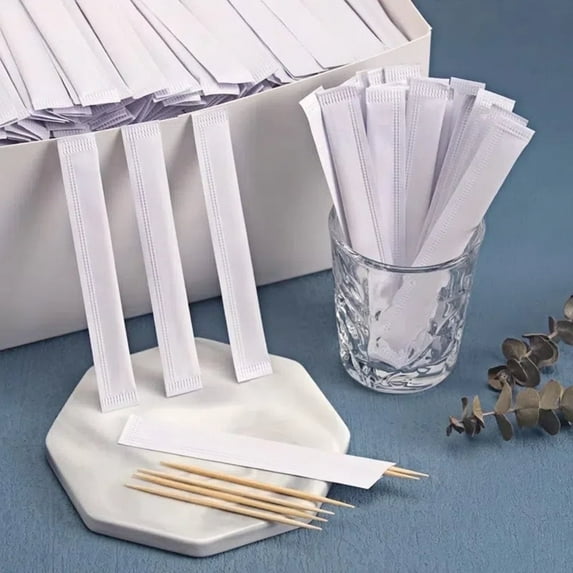 100 Unbranded Wooden Circular Independent Packaging Toothpicks