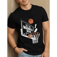 thumbnail image 1 of 100% cotton Basketball Madness for men black Casual Unisex Shirt Cotton tshirts Fashion Unisex Shirt Graphic tshirts Unique Design Unisex Shirt Printed tshirts Classic Unisex Shirt Crewneck tshirts, 1 of 8