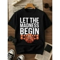thumbnail image 1 of 100% cotton Basketball Madness mens black Classic Unisex Shirt Graphic Tee tshirts Trendy Unisex Shirt Printed tshirts Casual Unisex Shirt Graphic tshirts Unique Design Unisex Shirt Printed tshirts, 1 of 8