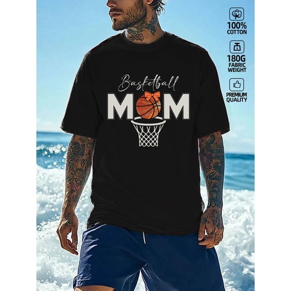 100% cotton Basketball Mom for men black Basic Unisex Shirt Short Sleeve tshirts Trendy Unisex Shirt Graphic tshirts Original Unisex Shirt Printed tshirts Unique Design Unisex Shirt Graphic tshirts