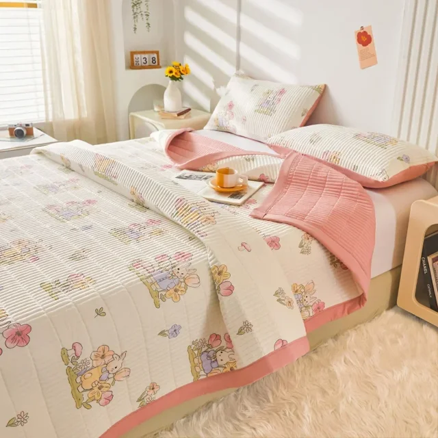 Bed Cover Washing Cotton Linen Skirt Lace Bedspreads Student Dormitory