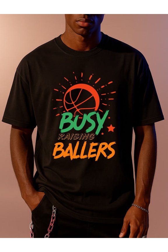100% cotton Busy Ballers for men black Trendy Unisex Shirt Short Sleeve tshirts Funny Unisex Shirt Printed tshirts Funny Unisex Shirt Graphic tshirts Fashion Unisex Shirt Graphic Tee tshirts