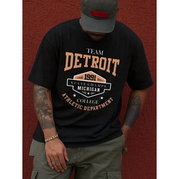 100% cotton Detroit Champ men black Vintage Unisex Shirt Graphic tshirts Fashion Unisex Shirt Graphic tshirts Vintage Unisex Shirt Cotton tshirts Funny Unisex Shirt Cotton tshirts