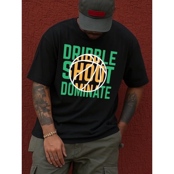 100% cotton Dribble Dominate mens black Vintage Unisex Shirt Crewneck tshirts Classic Unisex Shirt Crewneck tshirts Unique Design Unisex Shirt Cotton tshirts Fashion Unisex Shirt Printed tshirts