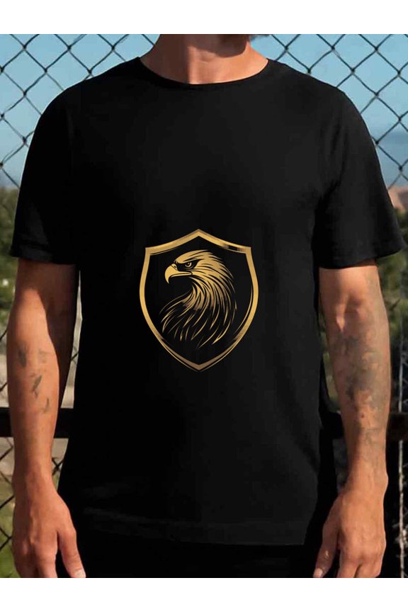 100% cotton Eagle Shield for men black Classic Unisex Shirt Graphic Tee tshirts Fashion Unisex Shirt Graphic tshirts Funny Unisex Shirt Short Sleeve tshirts Original Unisex Shirt Crewneck tshirts