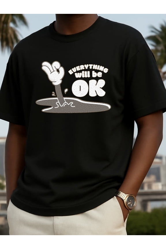 100% cotton Everything OK mens black Original Unisex Shirt Printed tshirts Vintage Unisex Shirt Crewneck tshirts Classic Unisex Shirt Crewneck tshirts Basic Unisex Shirt Graphic tshirts