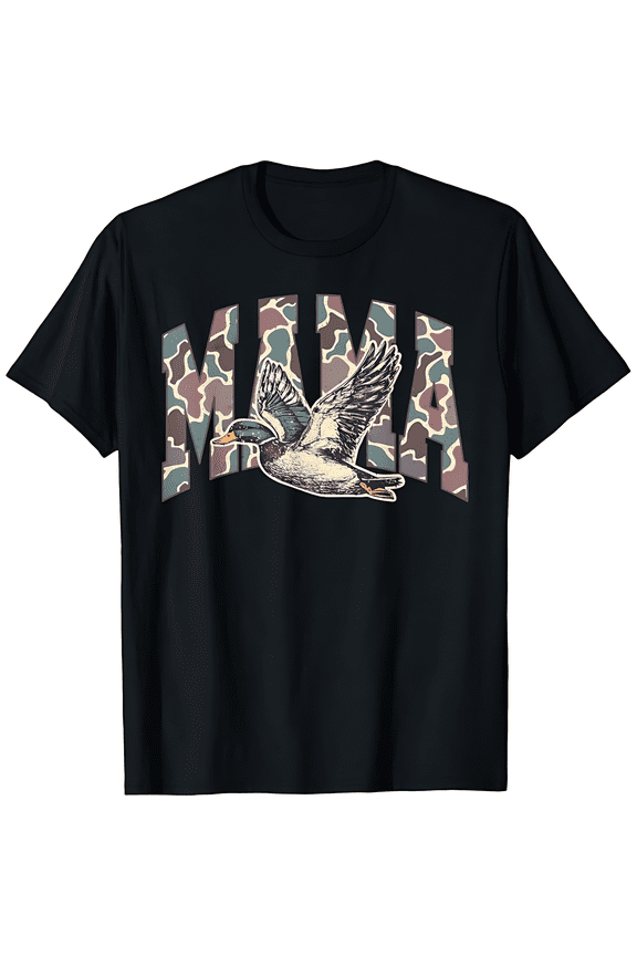 100% cotton Mallard Duck Hunting Mama Retro Camouflage Daddy Mothers Day T-Shirt,Unisex Crewneck T-shirt for Men And Women