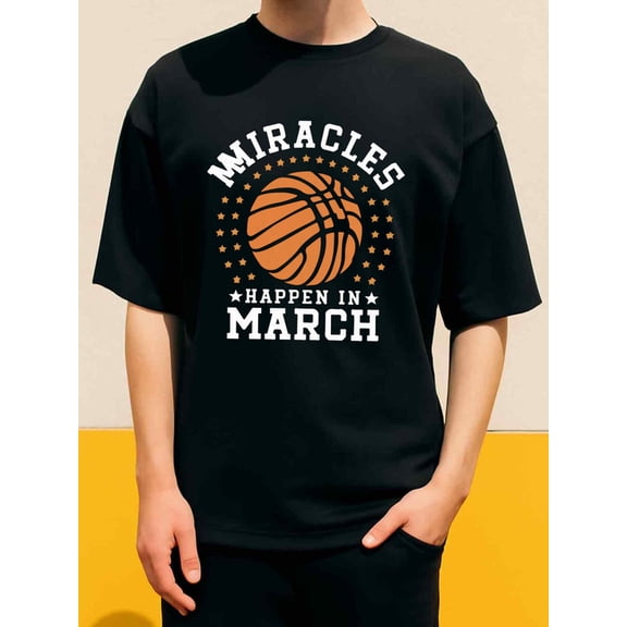 100% cotton March Madness for men black Fashion Unisex Shirt Graphic tshirts Retro Unisex Shirt Graphic Tee tshirts Funny Unisex Shirt Short Sleeve tshirts Trendy Unisex Shirt Graphic tshirts