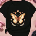 thumbnail image 1 of 100% cotton Womens Plus Size Casual T-Shirt Stylized Butterfly Design, 1 of 2
