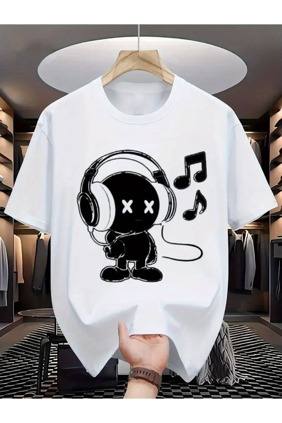 100% cotton men's trendy T-shirt with fashionable prints, beautiful appearance, soft and comfortable material, the first choice for wearing