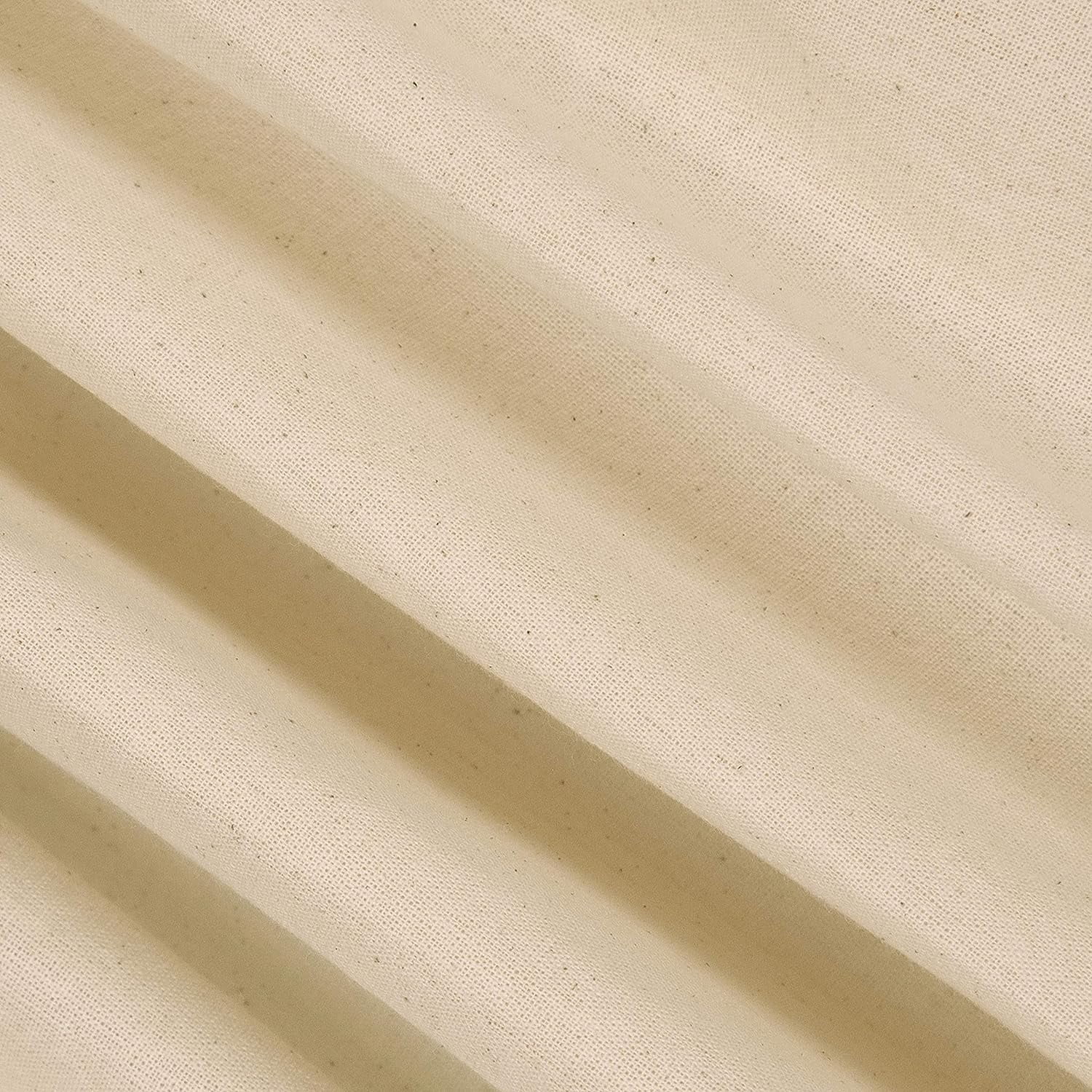 100% cotton muslin fabric - 62 inches (157 cm) wide unbleached muslin  cloth - cotton muslin fabric by yard - natural muslin fabric, 1 continuous  yard 
