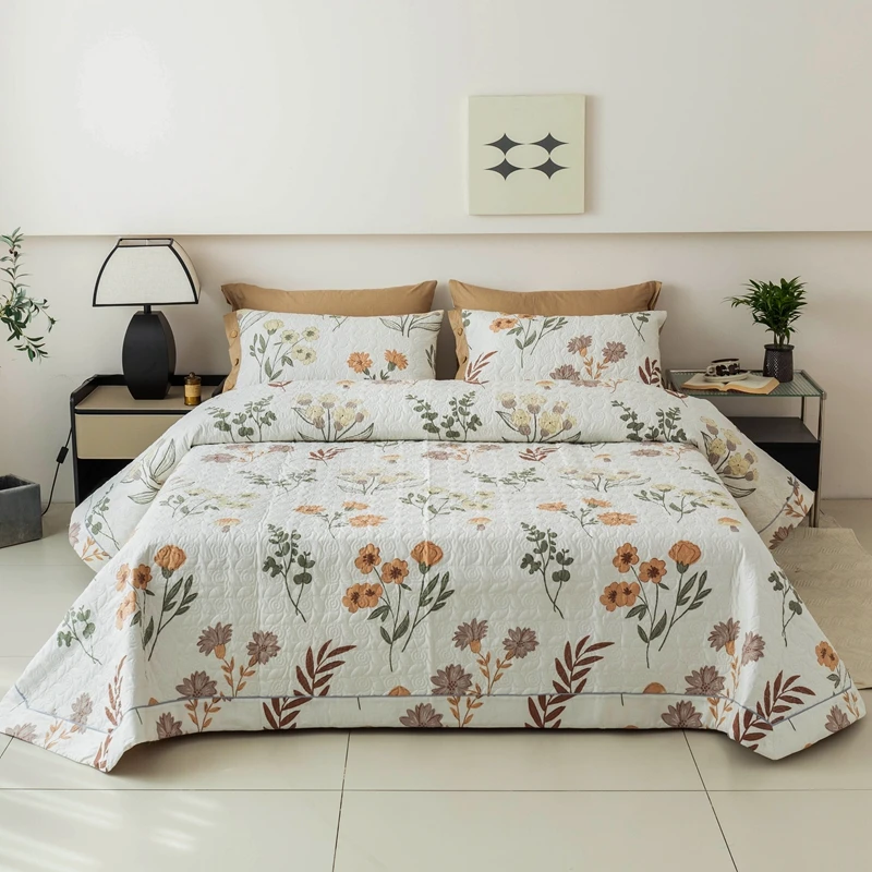 100 cotton summer Bedspread on the bed plaid stitch bed cover Mattress