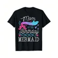 thumbnail image 1 of 100% cotton t-shirt Mom Of The Birthday Mermaid Theme Family Bday Party T-Shirt, 1 of 2