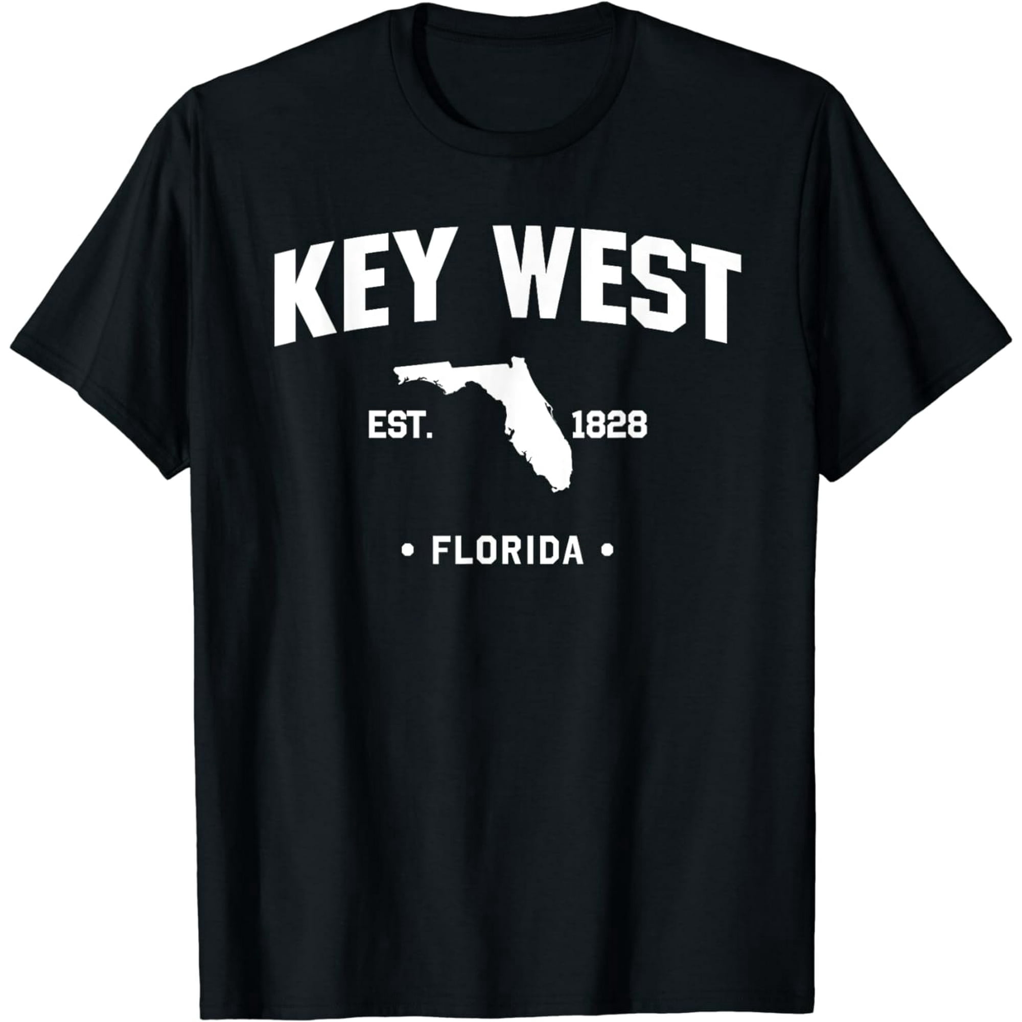 Key West Florida Embroidered White T-Shirt Short Sleeves Souvenir Tee Size L main image 0
