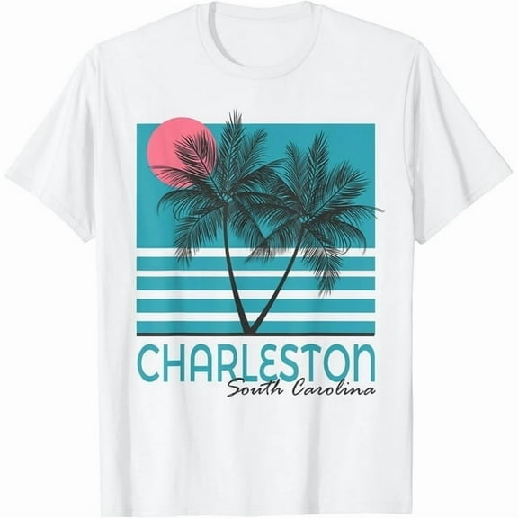 100% cotton tshirts men tee Charleston South Carolina T Shirts Vintage Souvenirs
