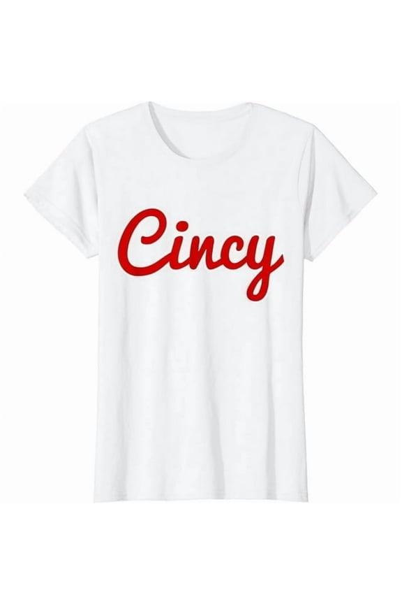 100% cotton tshirts men tee 100% pure cotton Cincinnati Ohio Classic Red Script Cincy City T Shirt