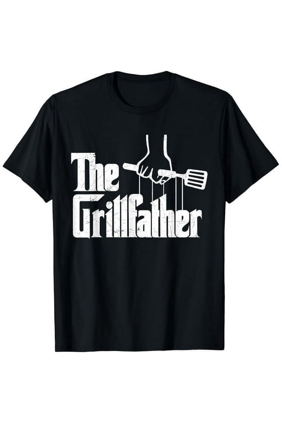 100% cotton tshirts men tee 100% pure cotton The Grillfather Dad Chef Grilling Grill Master BBQ T-Shirt T-Shirt
