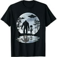 thumbnail image 1 of 100% cotton tshirts men tee Alien Bigfoot Moon Sasquatch UFO Extraterrestrial Men women T-Shirt, 1 of 4