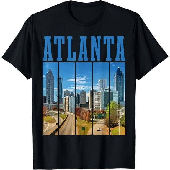 100% cotton tshirts men tee Atlanta Skyline ATL Georgia Vintage Pride T-Shirt