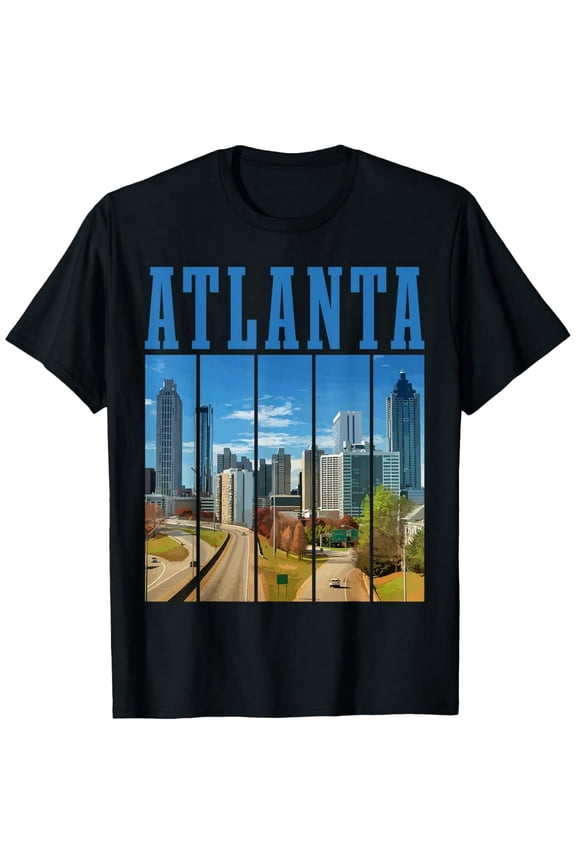 100% cotton tshirts men tee Atlanta Skyline ATL Georgia Vintage Pride T-Shirt