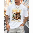 thumbnail image 1 of 100% cotton tshirts men tee BOOTS ON THE GROUND, Boots, Print T-Shirt, Men'S T-Shirt, Urban Casual Short Sleeved Round Neck T-Shirt, 1 of 4