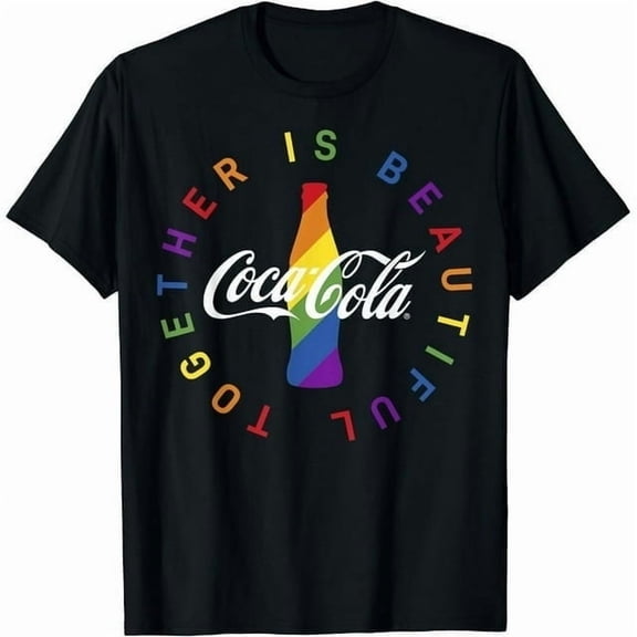 100% cotton tshirts men tee Coca-Cola Pride Together Is Beautiful T-Shirt