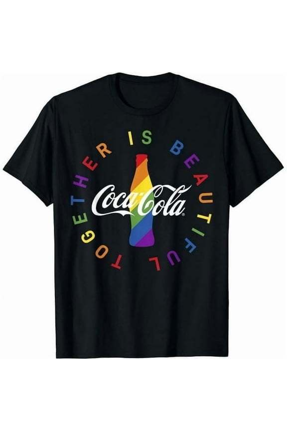 100% cotton tshirts men tee Coca-Cola Pride Together Is Beautiful T-Shirt