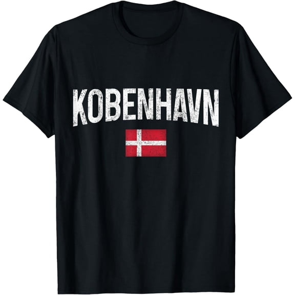 100% cotton tshirts men tee Copenhagen Denmark danish Flag Souvenir Kobenhavn T-Shirt