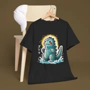 LNKCO.CUSTOMTEEHUB 100% cotton tshirts men tee Cute Godzilla Shirt