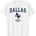 thumbnail image 1 of 100% cotton tshirts men tee Dallas Texas State Flag Map T-Shirt, 1 of 4
