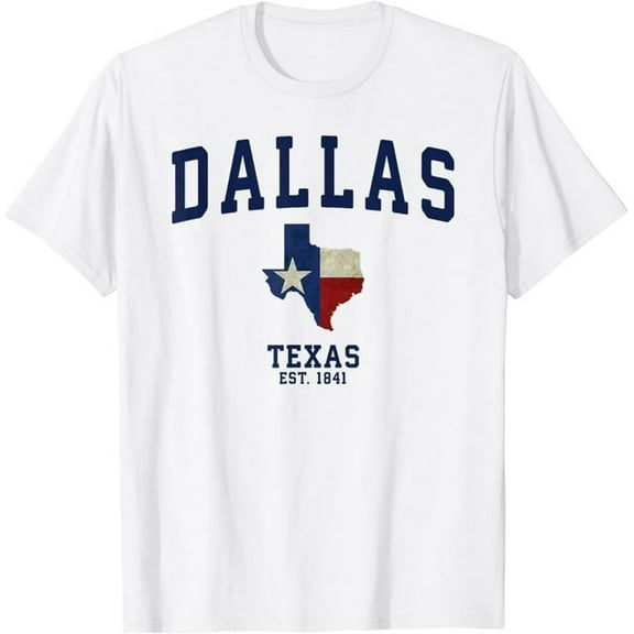 100% cotton tshirts men tee Dallas Texas State Flag Map T-Shirt