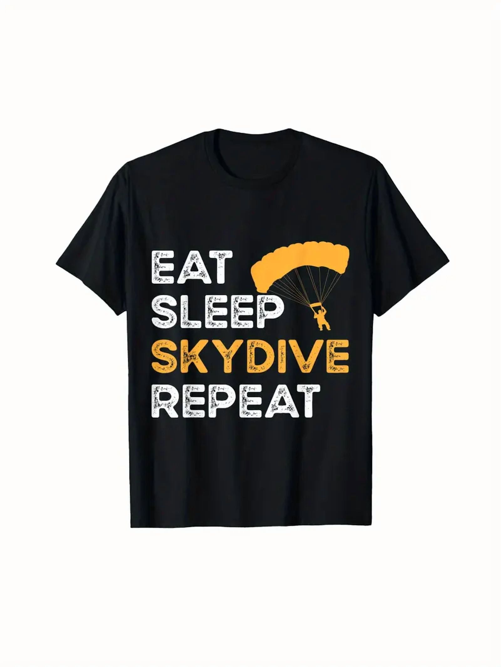 100% cotton tshirts men tee Eat Sleep Skydive Repeat Graphic T-Shirt ...