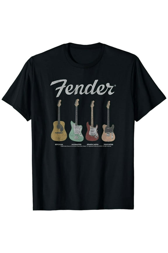 100% cotton tshirts men tee Fender Vintage Guitar Lineup T-Shirt
