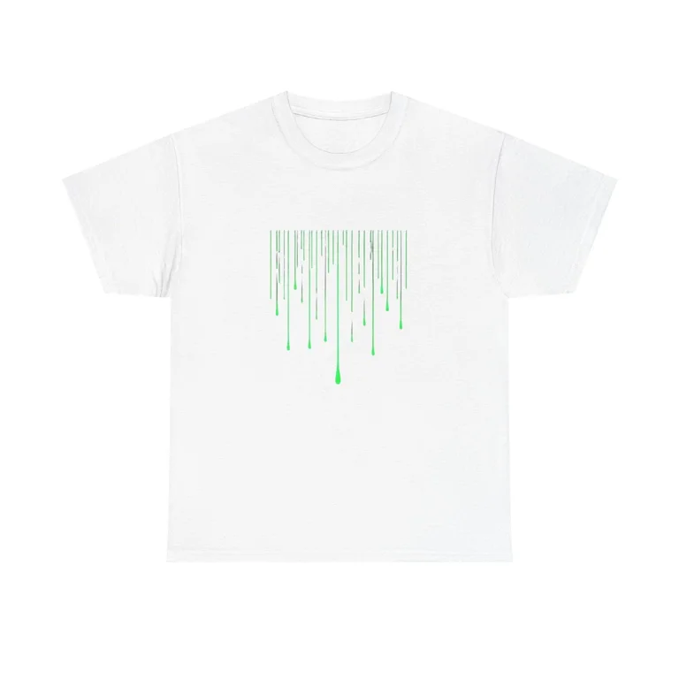 100% cotton tshirts men tee Glow Drip Graphic Tee Neon Green on