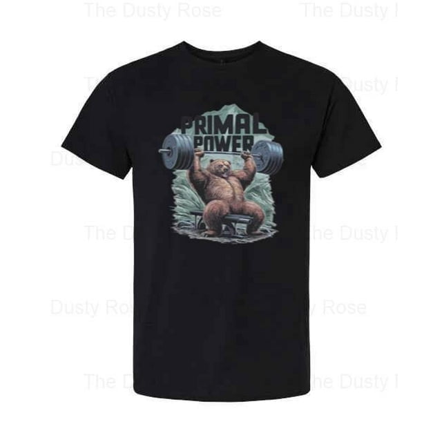 100% cotton tshirts men tee Grizzly Bear Gym T-Shirt Funny Shoulder ...