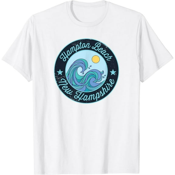 100% cotton tshirts men tee Hampton Beach NH New Hampshire Souvenir Nautical Surfer Grap T-Shirt